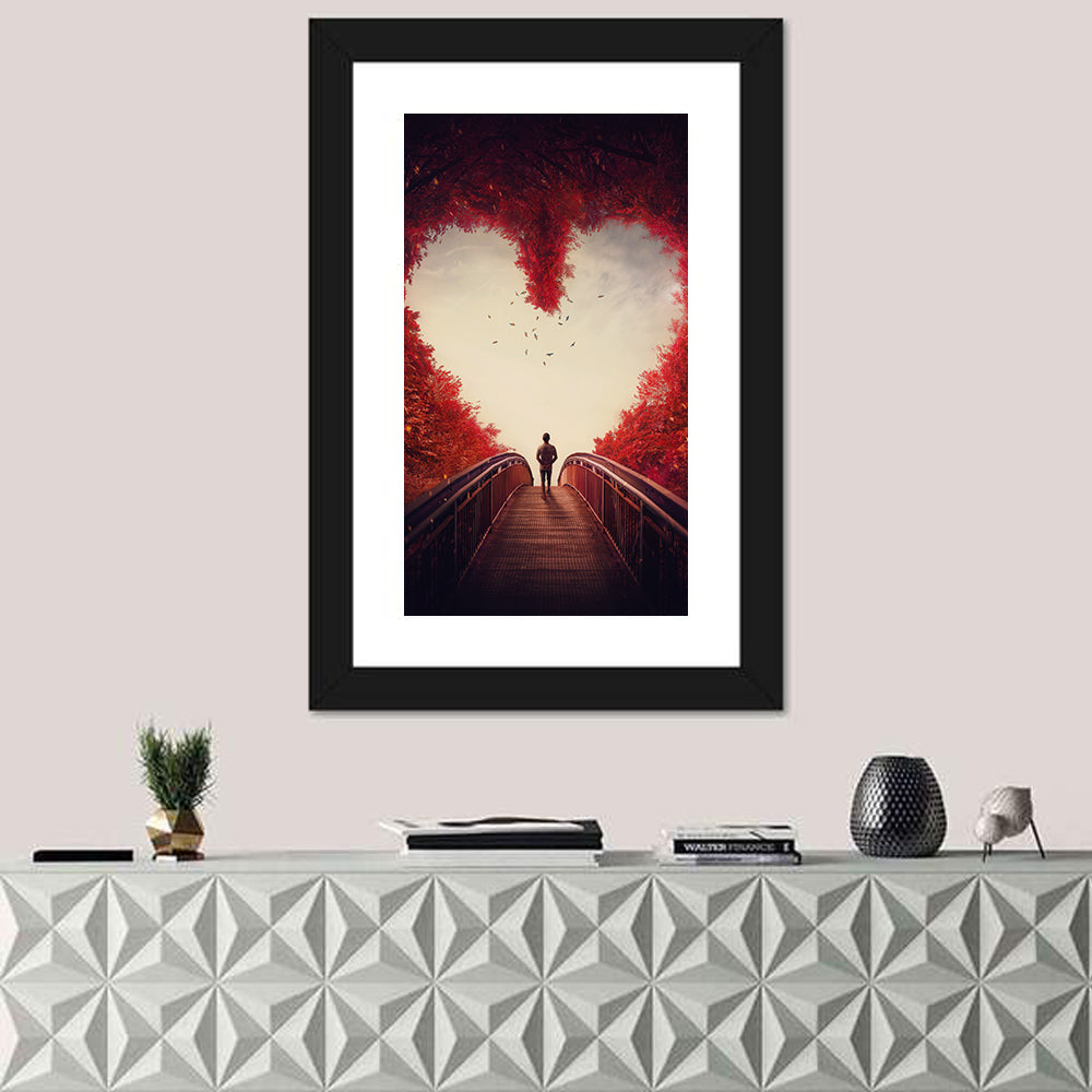 Heart Shaped Forest Path Wall Art