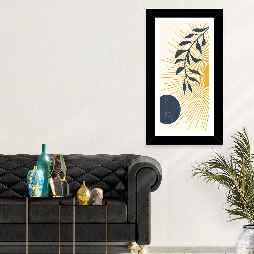 Textured Sun and Moon Abstract Wall Art