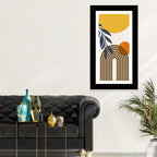 Boho Sun and Moon with Leaves Wall Art