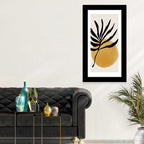 Mustard Sun with Dark Leaf Wall Art