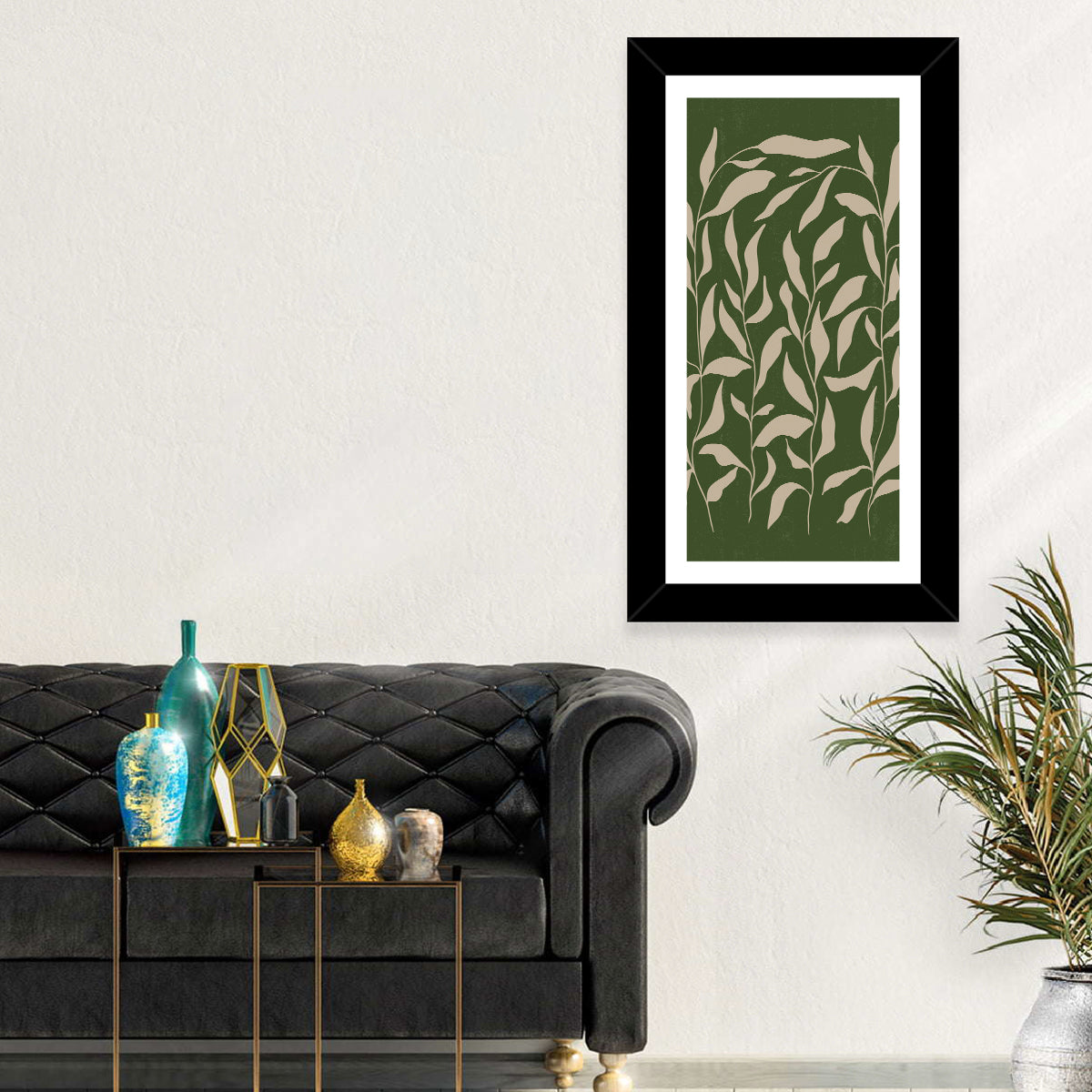 Botanical Stem Study Wall Art in a room, portrait