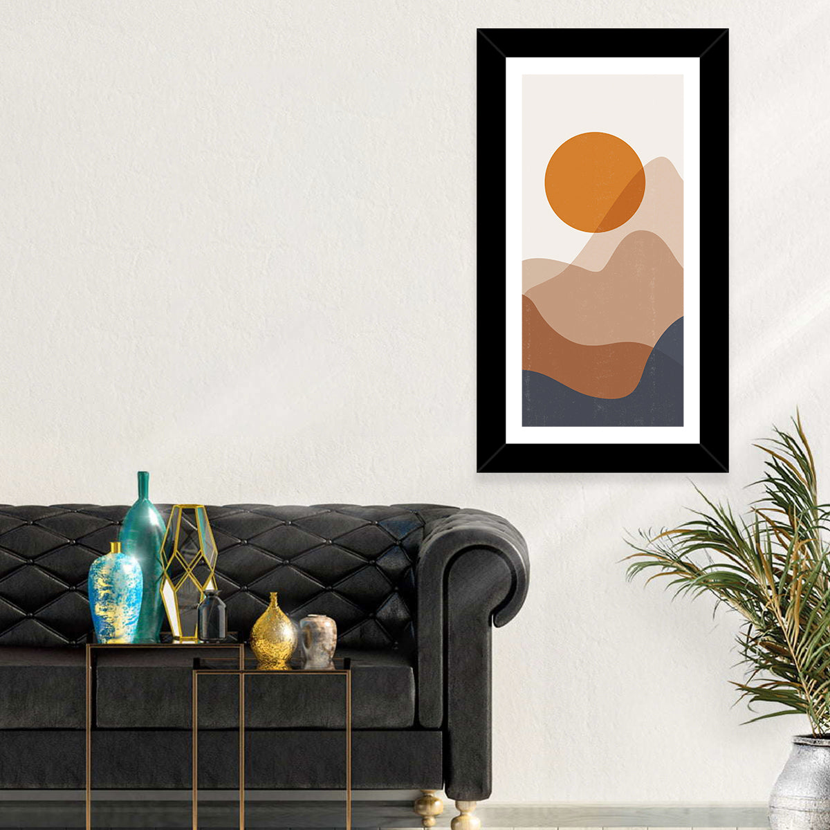 Sunset and Mountains Minimalist Wall Art