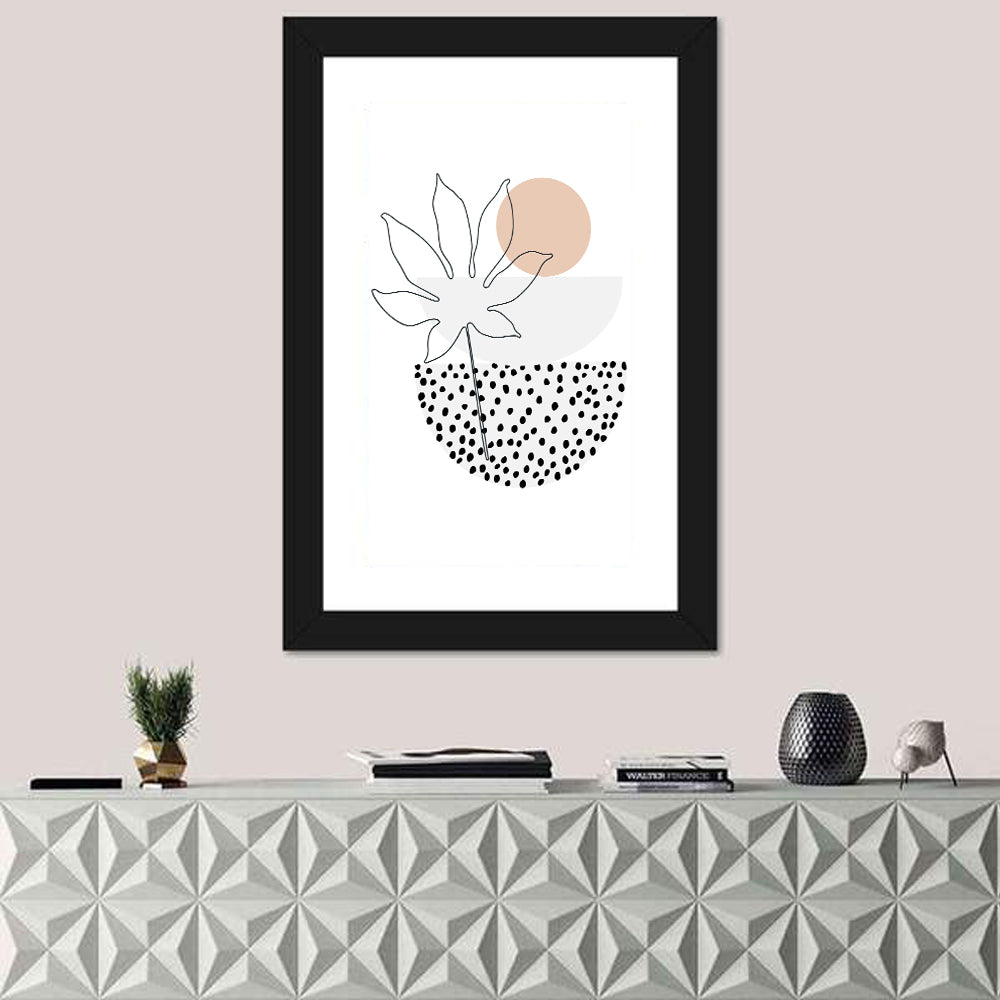 Palm Leaf with Peach Bowls Wall Art