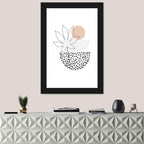 Palm Leaf with Peach Bowls Wall Art