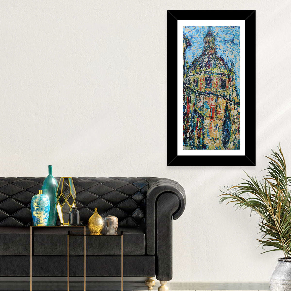 Salamanca Cathedral Street Wall Art in a room, portrait