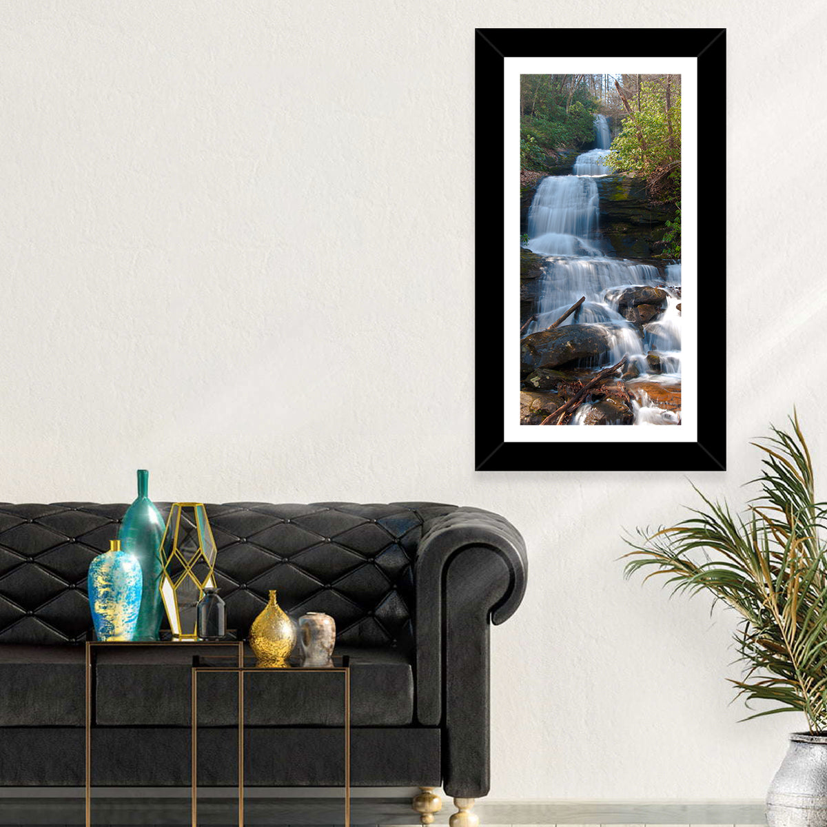 Desoto Falls Cascading Waterfall Wall Art