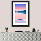 Geometric Lakeside at Dusk Wall Art