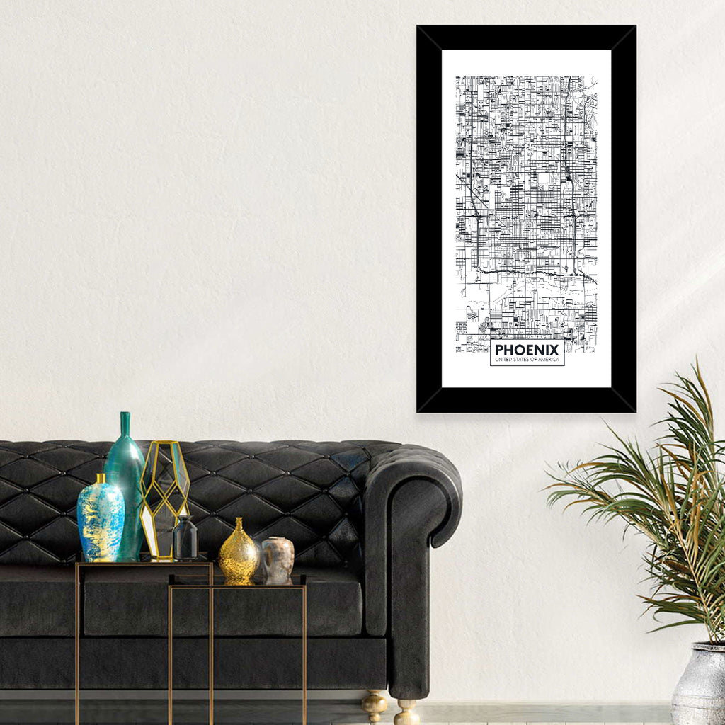 Phoenix Street Grid Map Wall Art