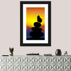Stacked Spa Stones with Butterfly Wall Art