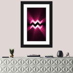 Magenta Aquarius Symbol Wall Art