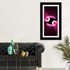 Glowing Pink Cancer Symbol Wall Art