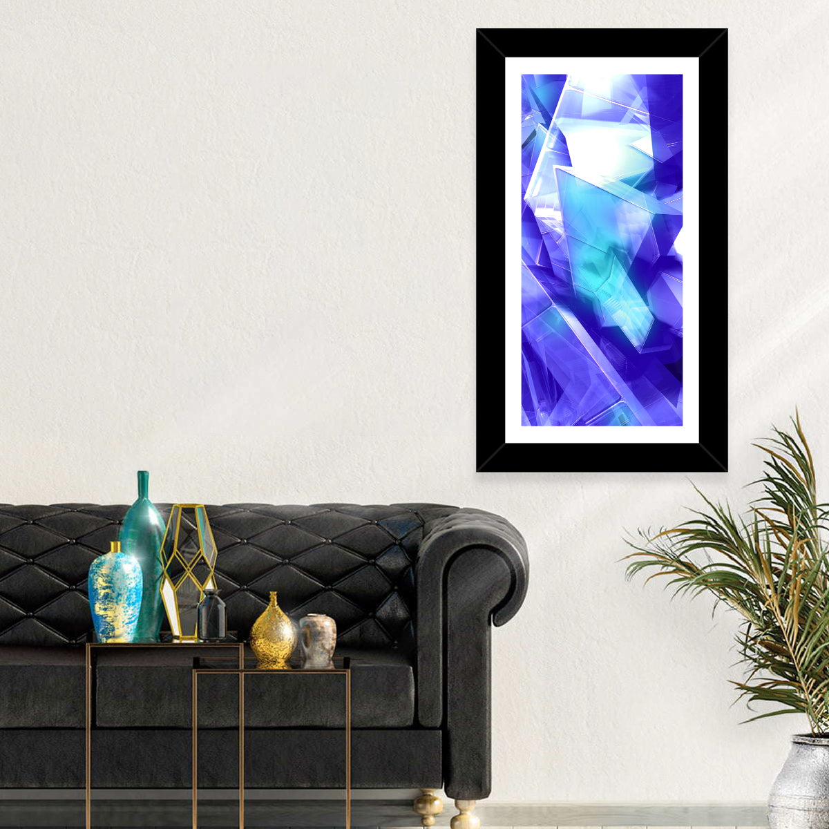 Icy Geometric Shards Wall Art