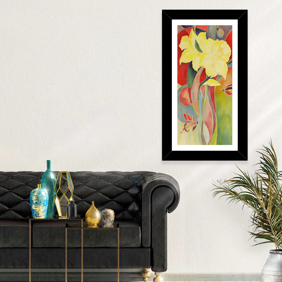 Daffodils in Bloom Wall Art in a room, portrait