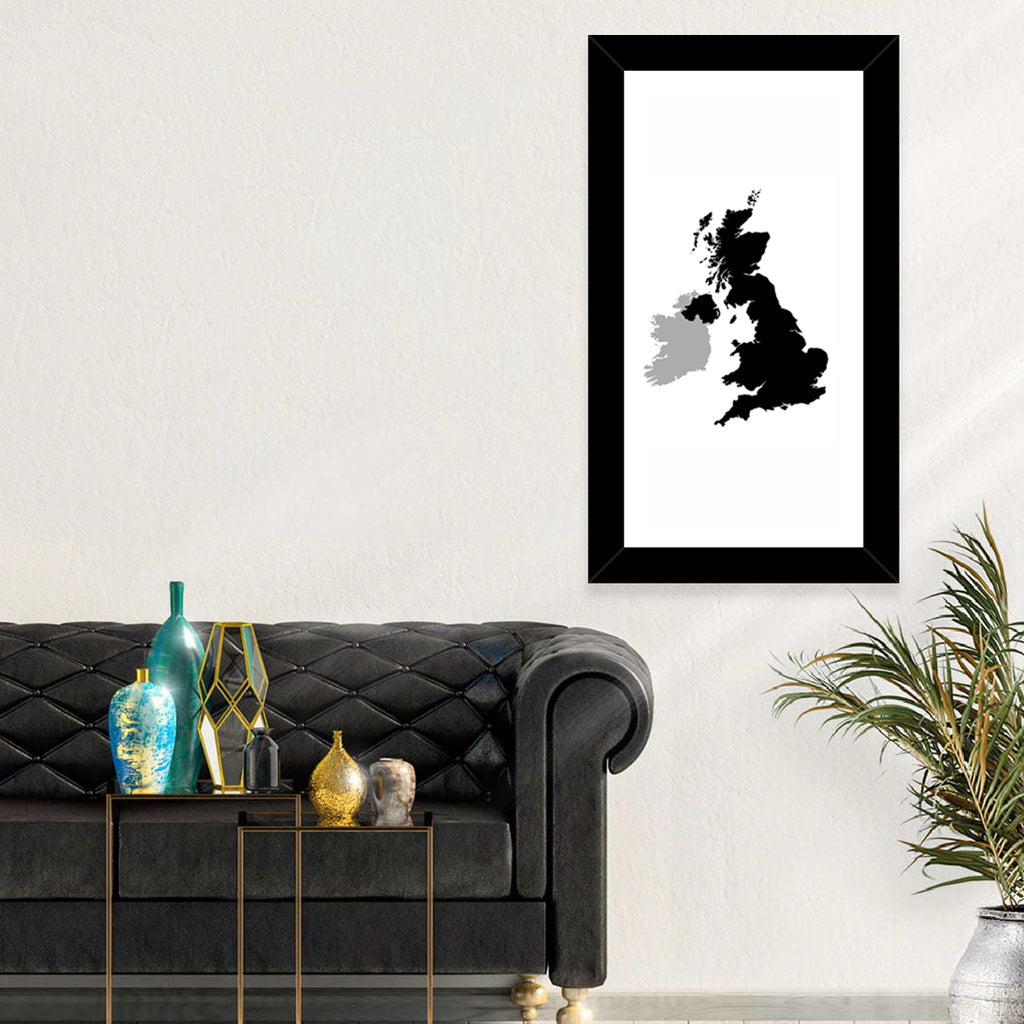 United Kingdom Silhouette Map Wall Art
