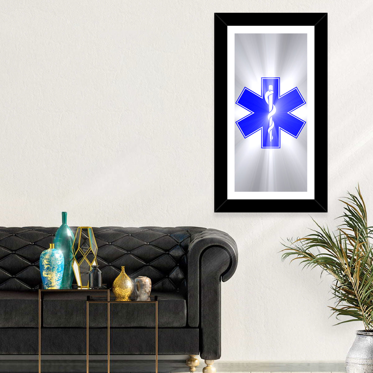 Star of Life with Rod of Asclepius Wall Art