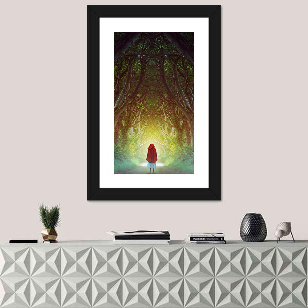 Dark Hedges Pathway Wall Art in a room, portrait