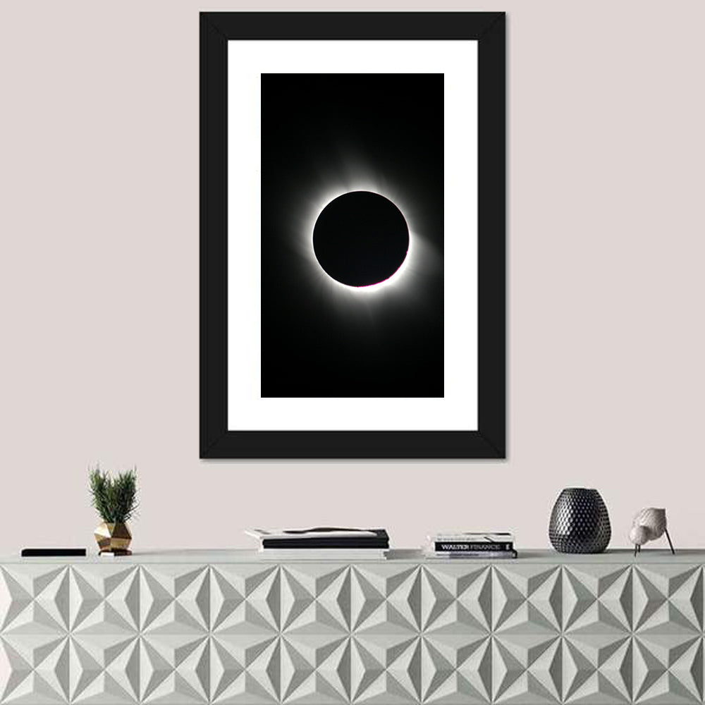 Centered Solar Eclipse Wall Art in a room, portrait