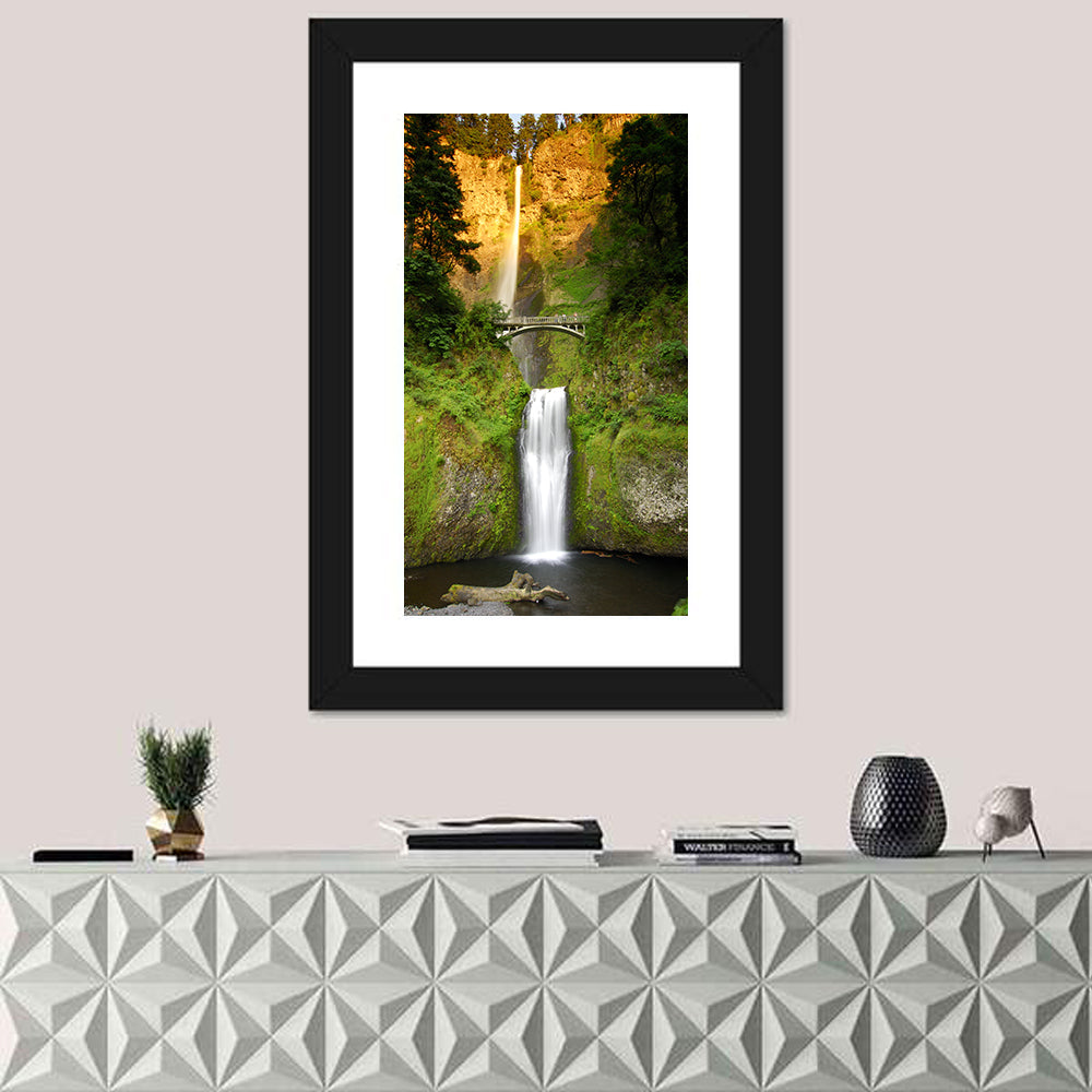 Multnomah Falls at Golden Hour Wall Art