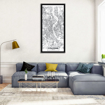 Cologne City Map Wall Art