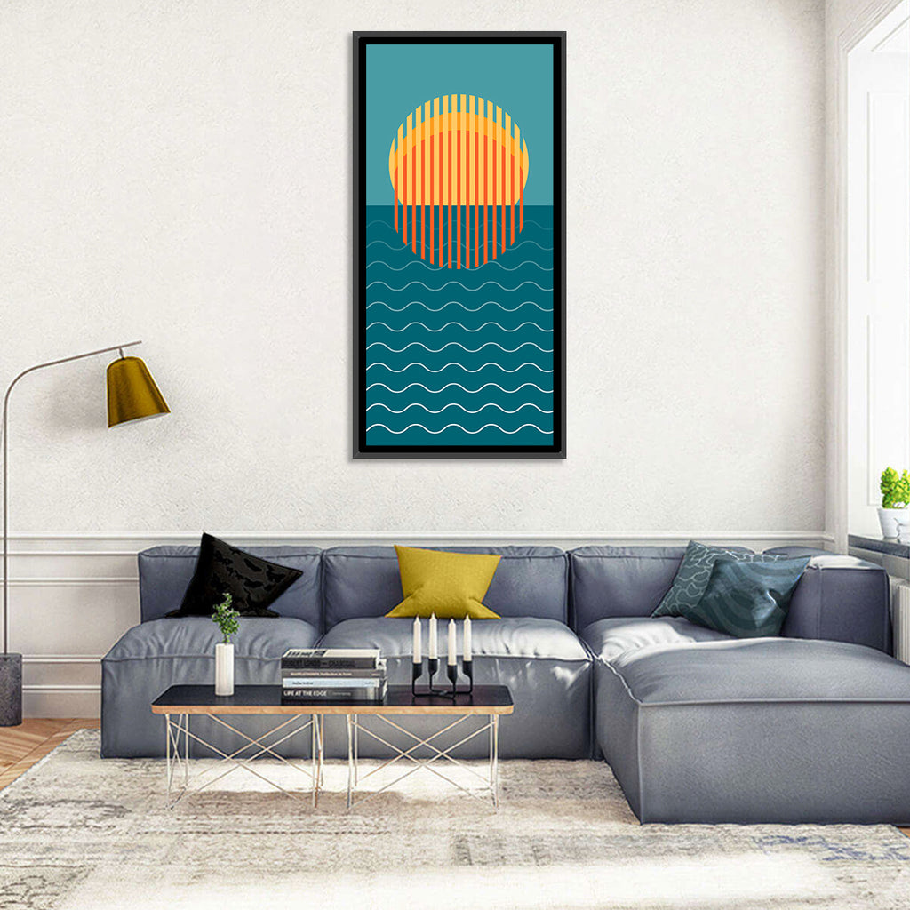 Geometric Ocean Sunset Wall Art