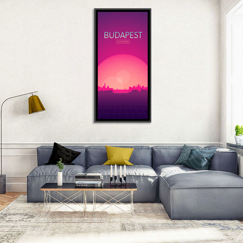 Budapest Sunset Skyline Wall Art