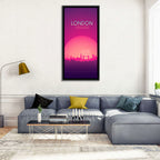 Retro London Sunset Skyline Wall Art