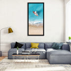 Centered Sailboat Over Turquoise Sea Wall Art
