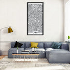 Paris Street Network Map Wall Art