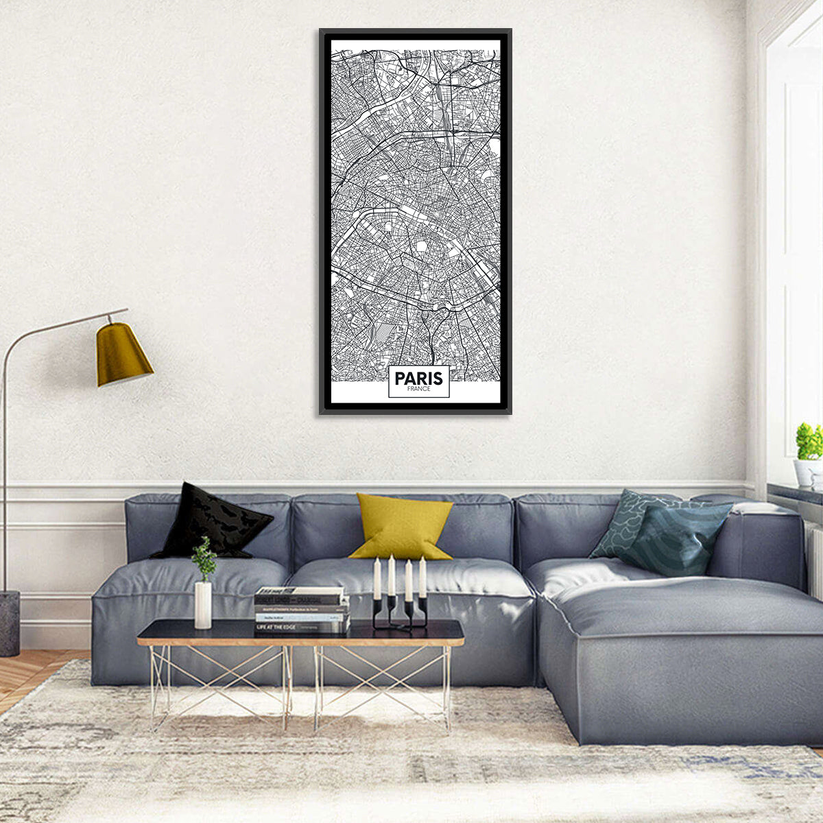 Paris Street Network Map Wall Art