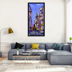 Old City Street with Steeple Wall Art