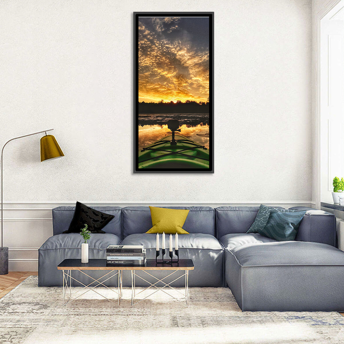 Beaver Dam Sunset, Canada Wall Art in a room, portrait