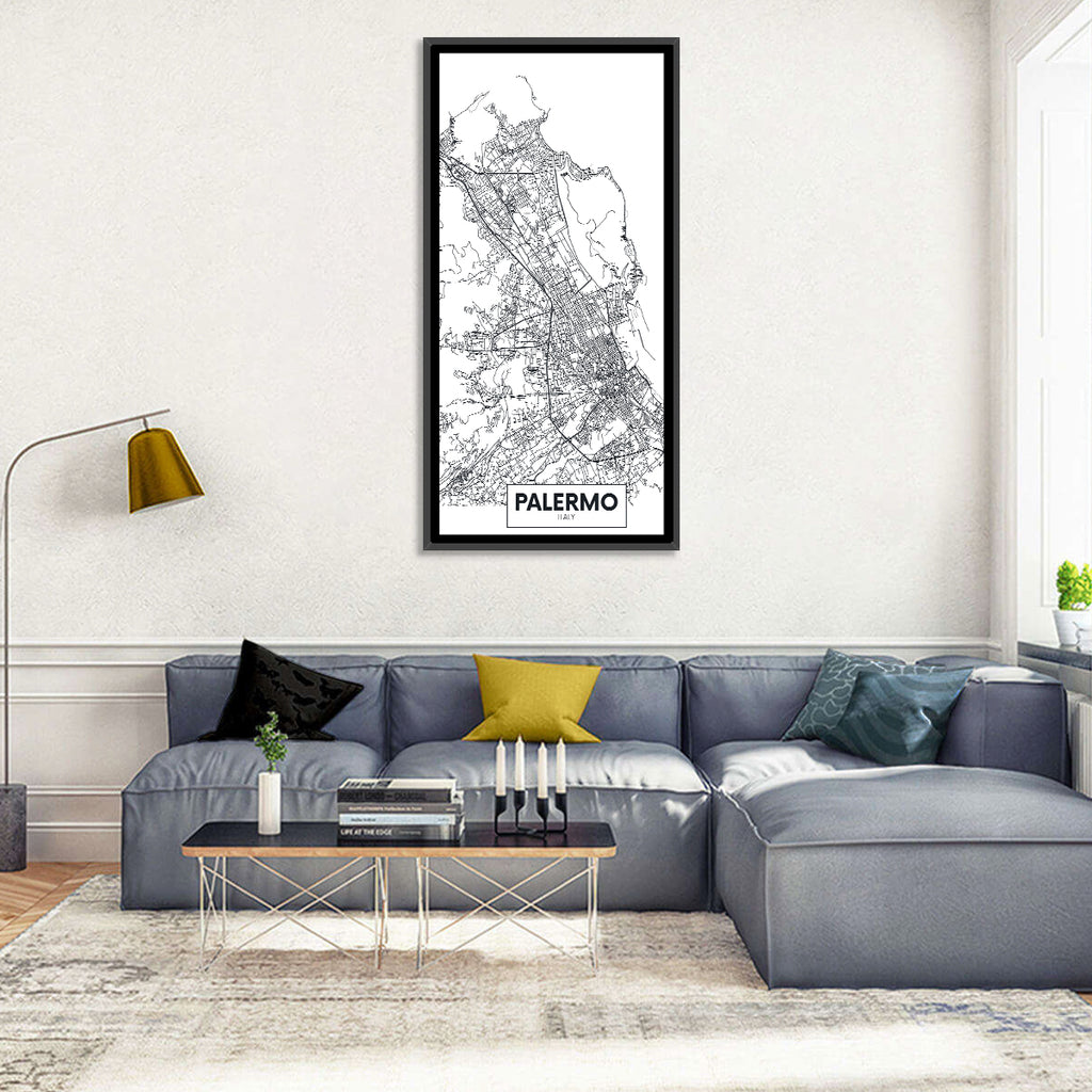 Palermo Minimalist City Map Wall Art