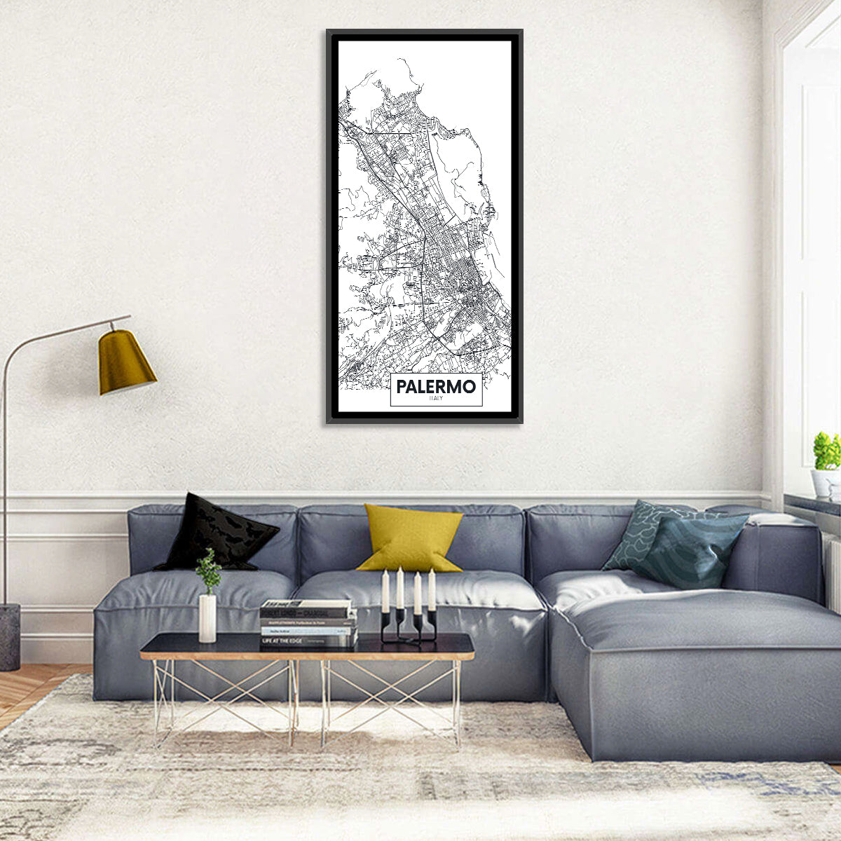 Palermo Minimalist City Map Wall Art