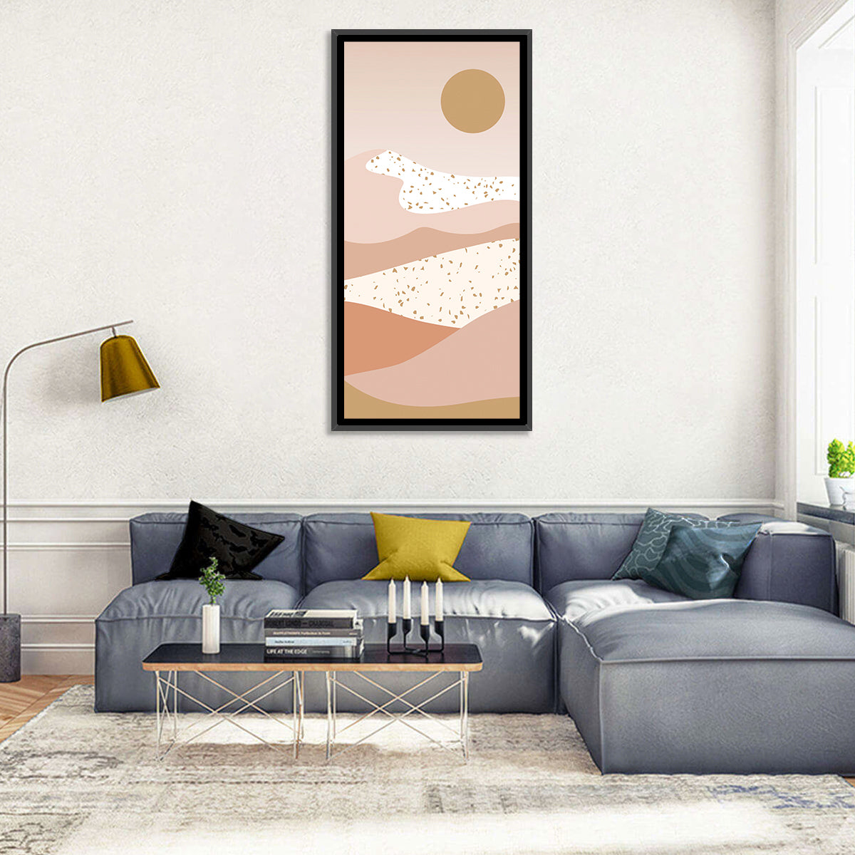 Terrazzo Desert Hills Wall Art in a room, portrait