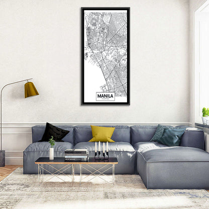 Manila City Map Wall Art