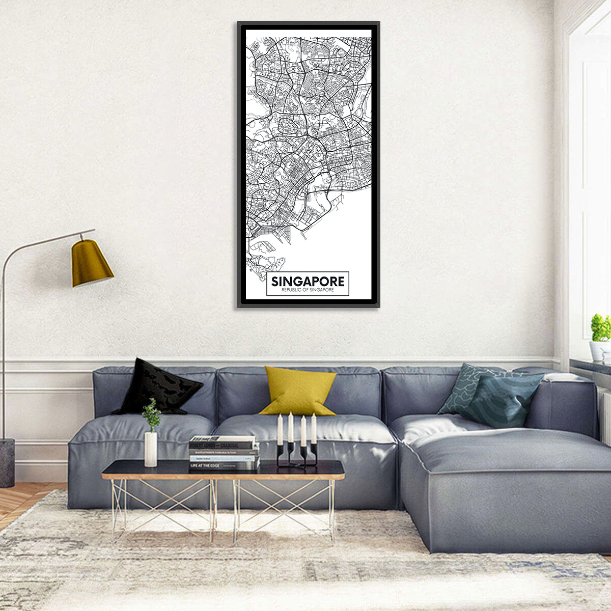 Singapore Minimalist City Map Wall Art