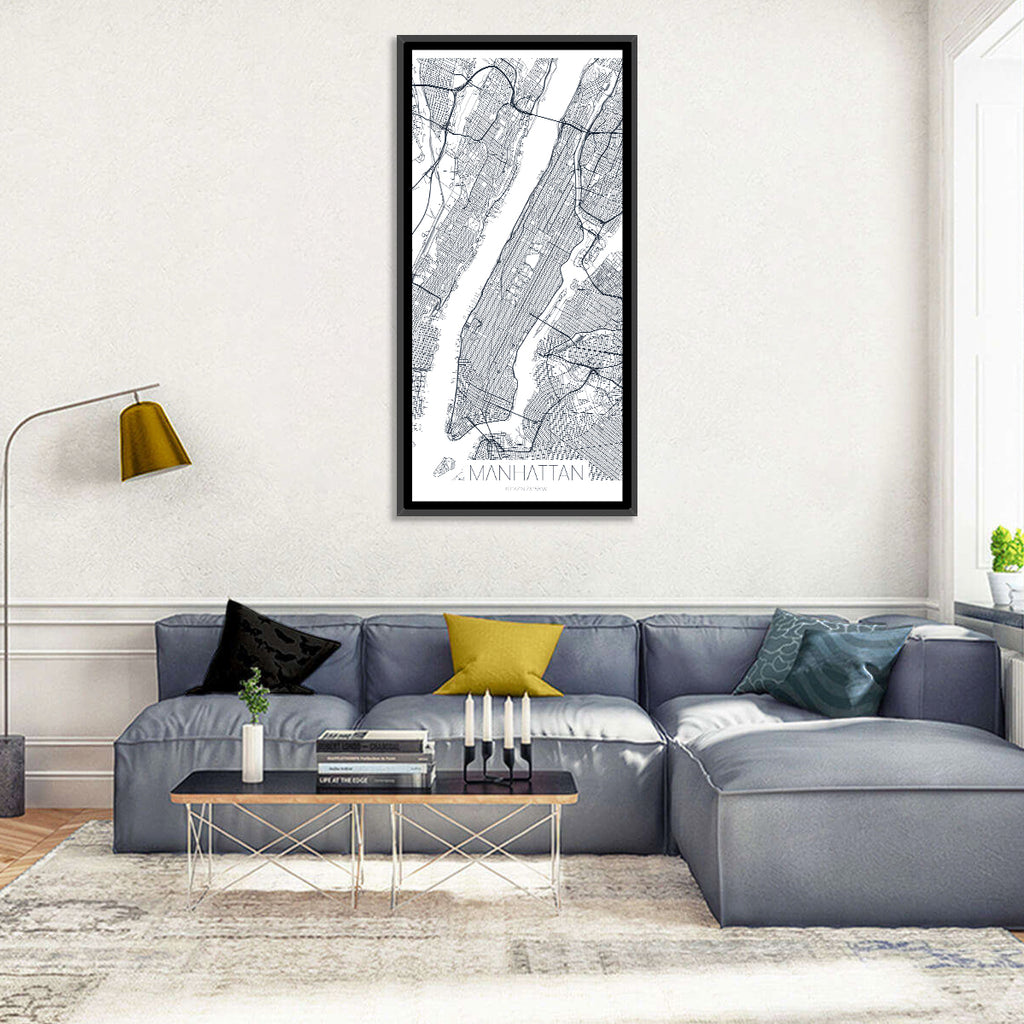 Manhattan Island Map Wall Art