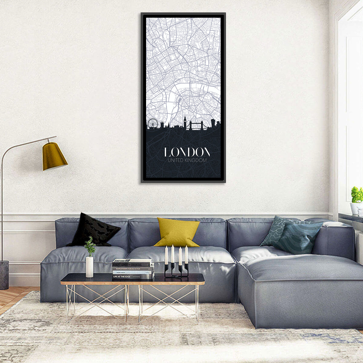 London Skyline Map Wall Art