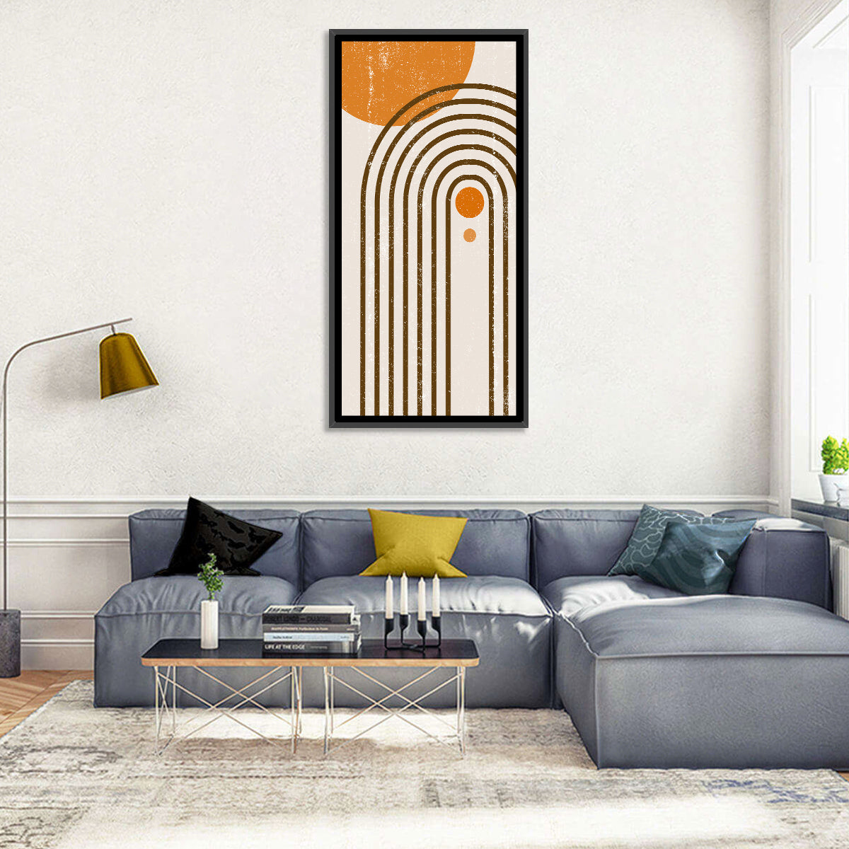 Boho Sun Arch Wall Art in a room, portrait