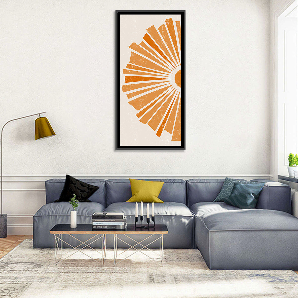 Semicircular Sunburst Minimalist Wall Art