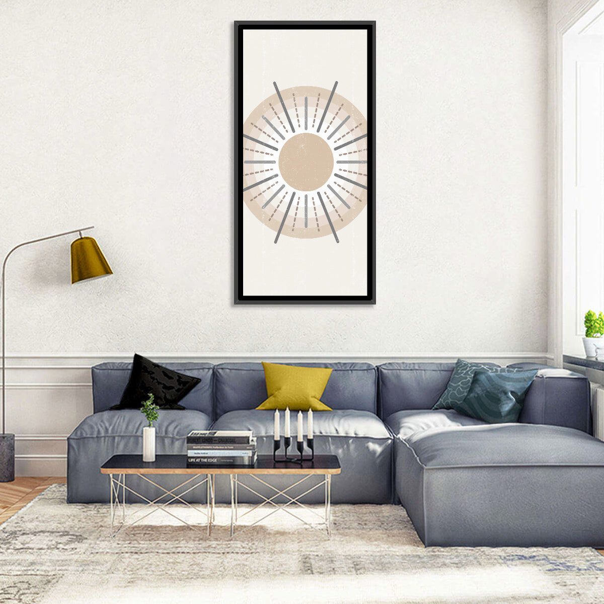 Concentric Boho Sun Iii Wall Art in a room, portrait