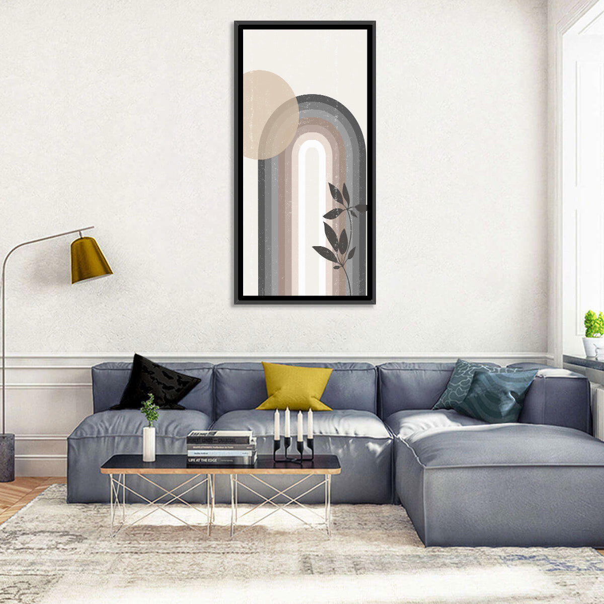 Sun Boho Minimalist Iv Wall Art in a room, portrait