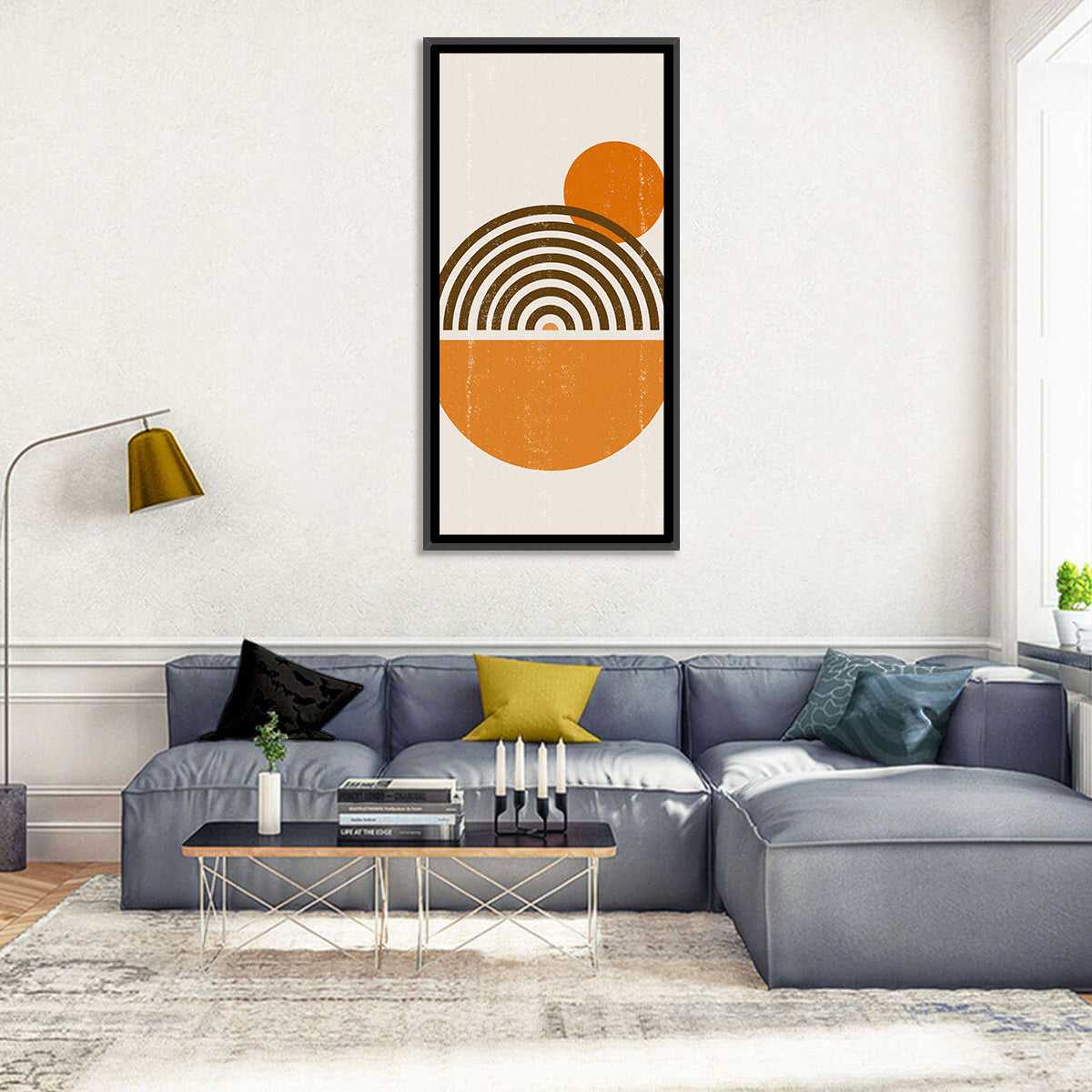 Semicircle Sunrise Study Wall Art in a room, portrait
