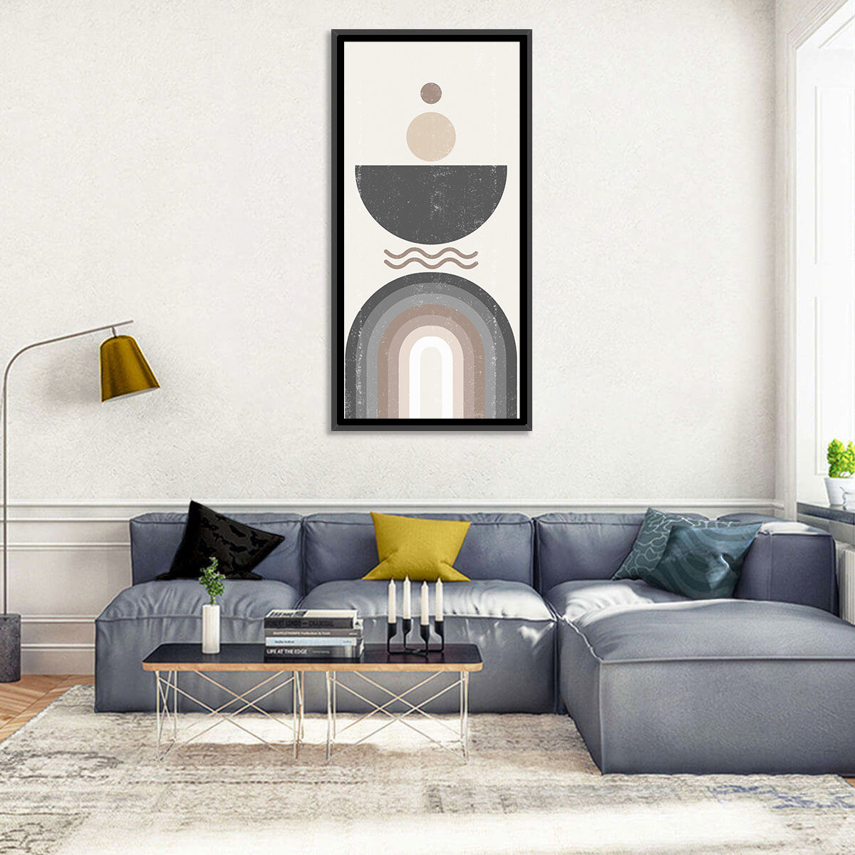 Textured Geometric Sun Wall Art