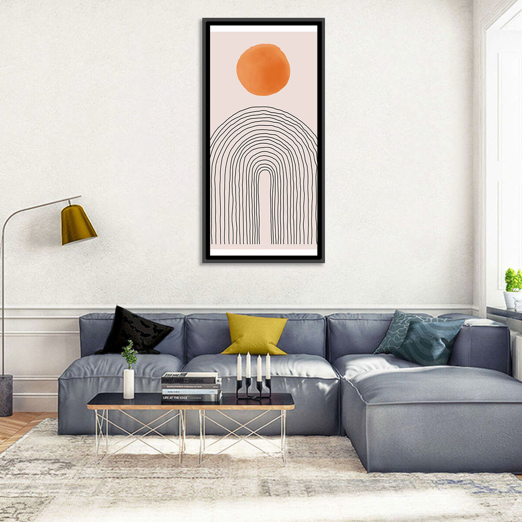 Hand-drawn Sun and Arches Wall Art
