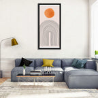 Hand-drawn Sun and Arches Wall Art