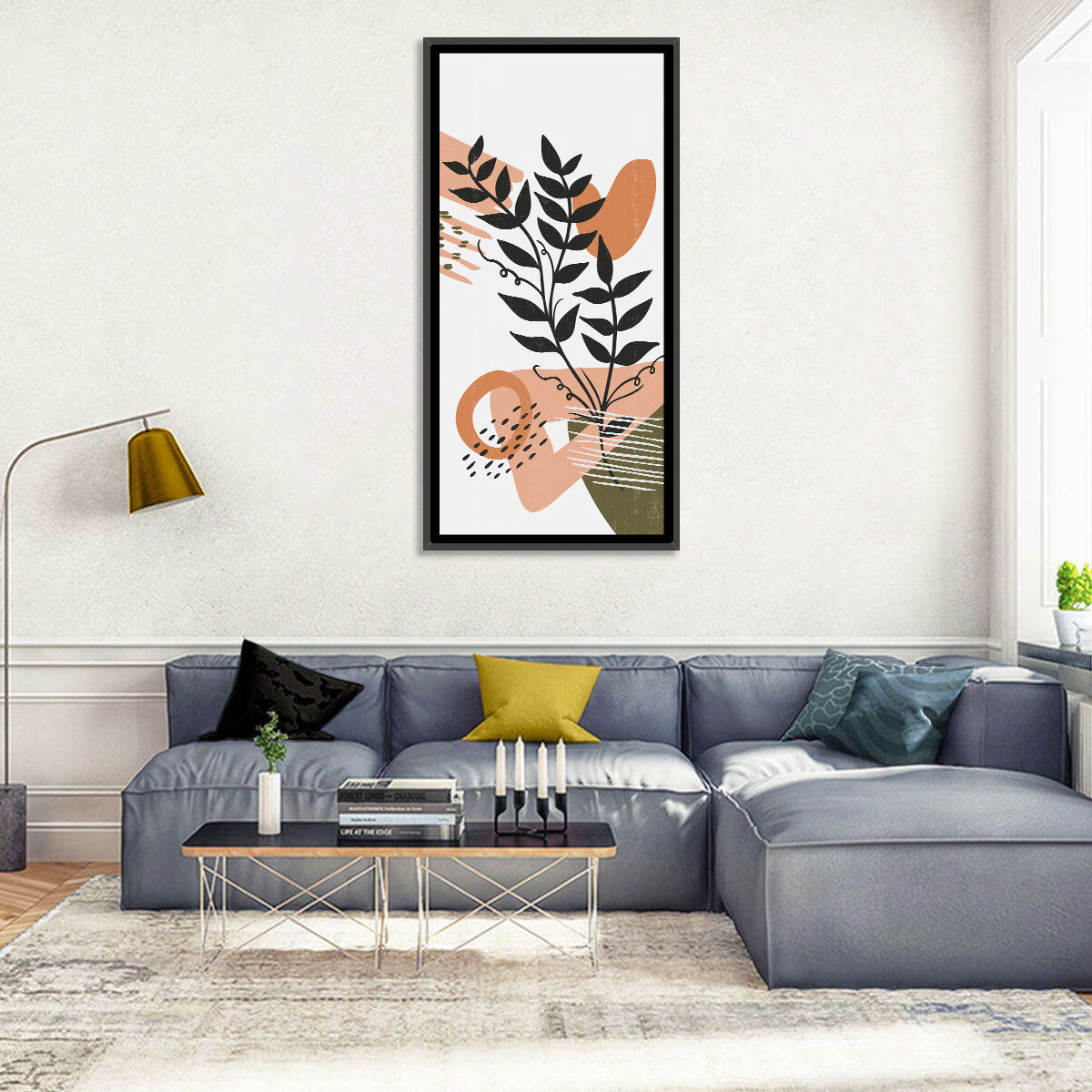 Olive Botanical Leaves Abstract Wall Art
