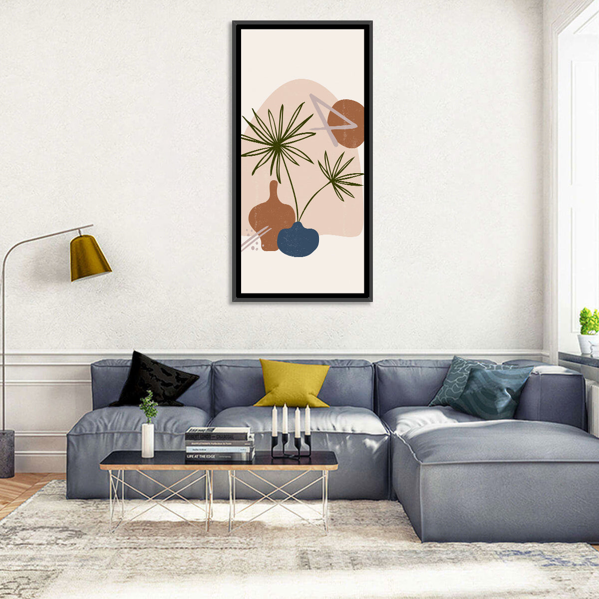 Palm Leaves and Vases Abstract Wall Art