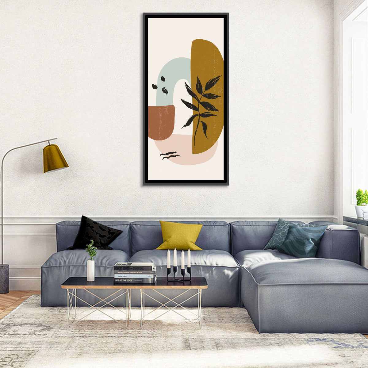 Broken Leaves Wall Art in a room, portrait
