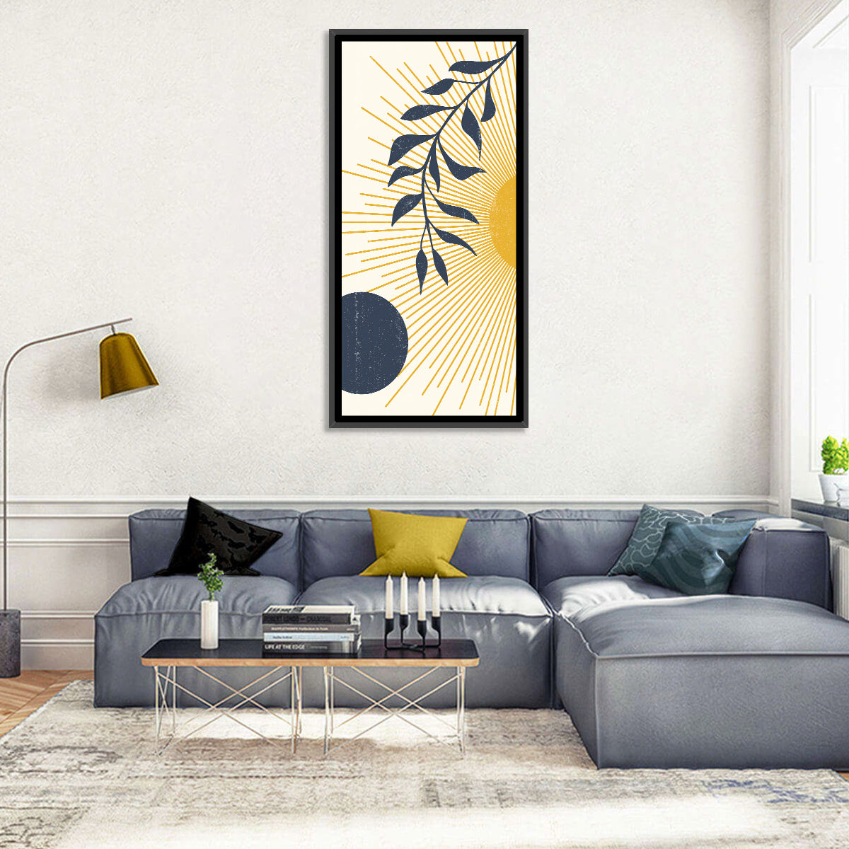 Textured Sun and Moon Abstract Wall Art